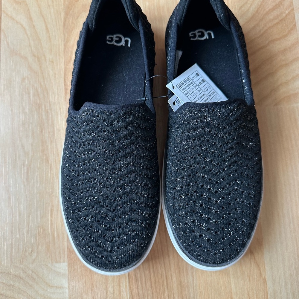 UGG Black Knit Slip-On Shoes